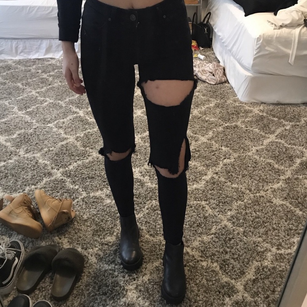 Ripped black topshop jeans
